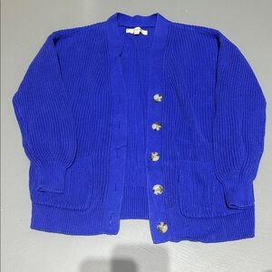 LOFT Blue Button Up Sweater Cardigan